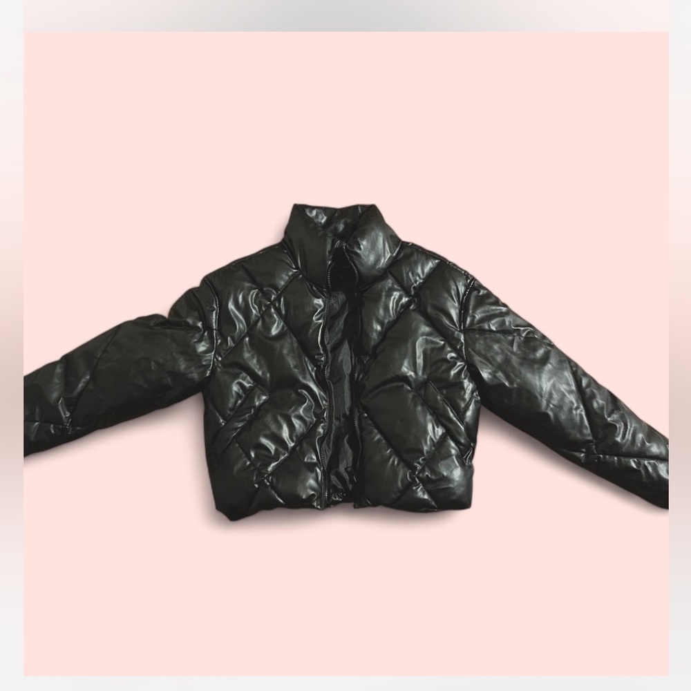 Love Tree Black Quilted Puffer Jacket